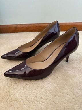 Lauren Ralph Lauren Women’s Size 10 Pointed-Toe Patent Heels Deep Burgundy